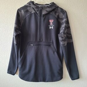Under‎ Armour Texas Tech Men's Fleece Hooded Jacket Size Small 1/2 Zip Pullover
